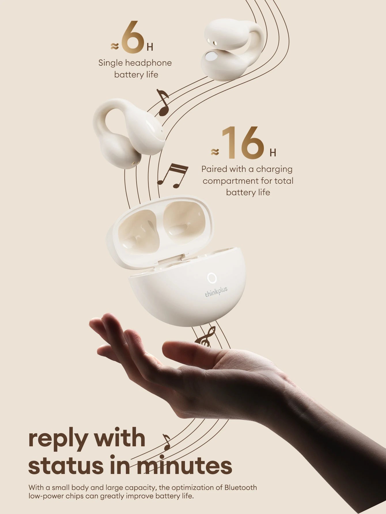 Lenovo LP25 OWS Bluetooth 5.4 Wireless Earphone Long Battery Life Headset Noise Canceling Gaming Headphones HIFI Stereo With Mic