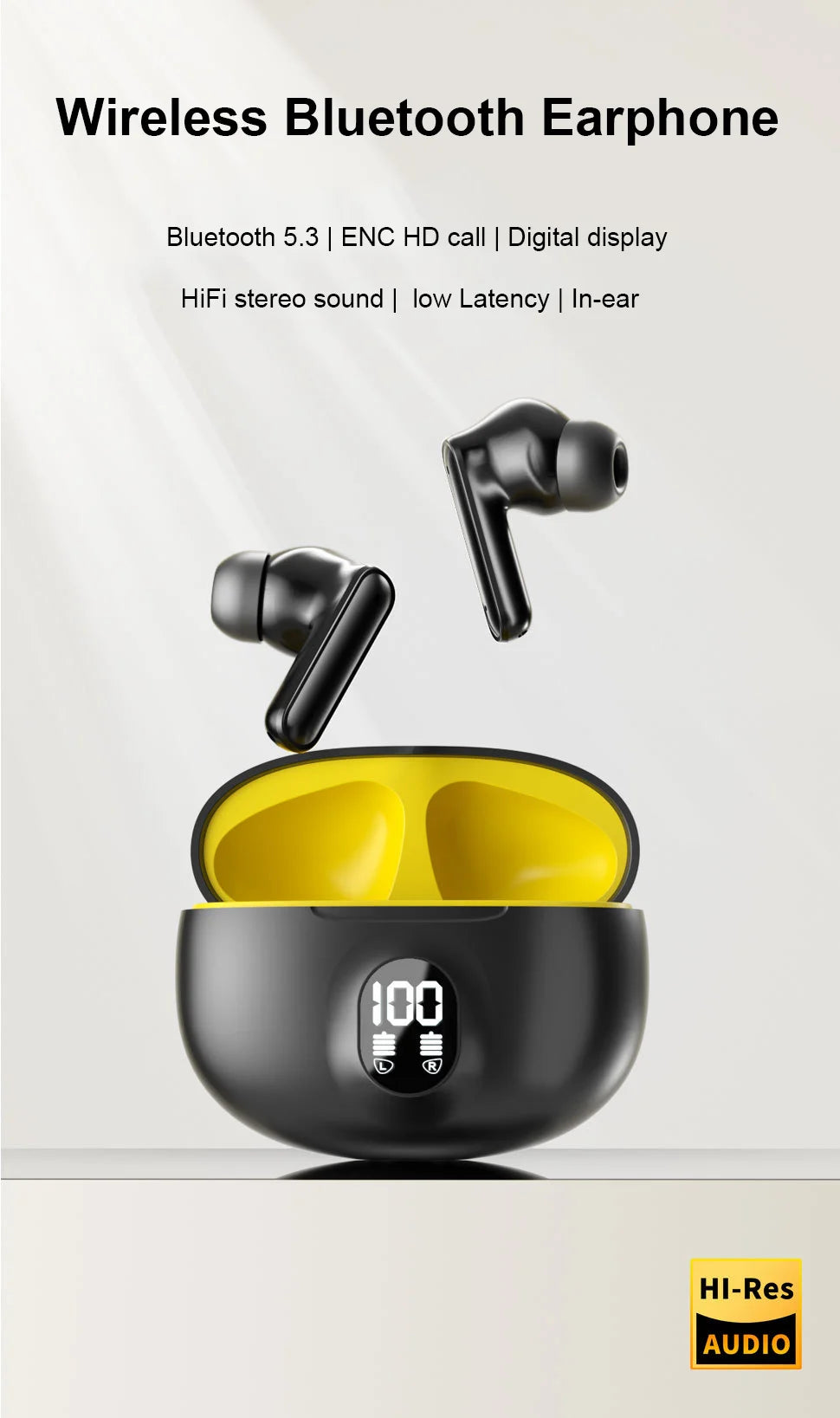 Bluetooth Earphone Wireless Headphone Widely compatible HiFi Stereo Headsets Noise Cancelling Earbuds For Xiaomi Lenovo Air ipad