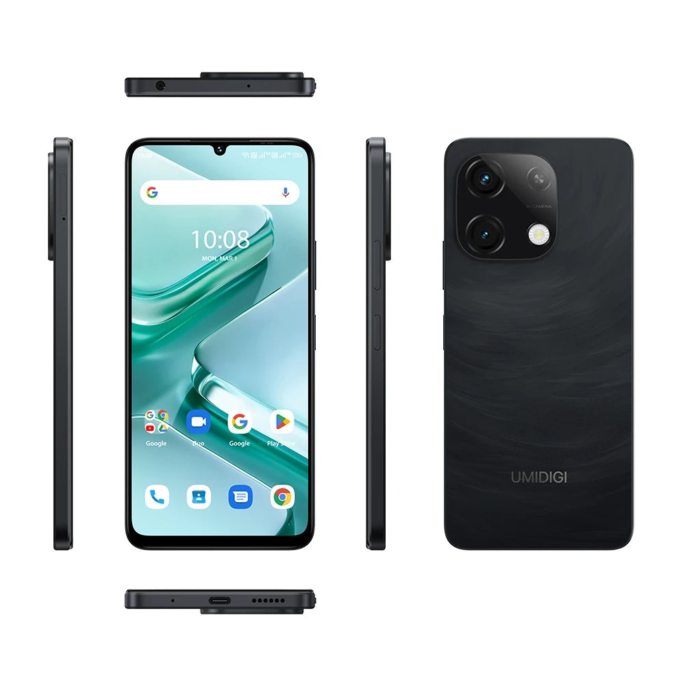 UMIDIGI G9T Smartphone Android 14 UNISOC T606 Octa Core 4GB+128GB 6.75” Water Drop HD+ Display 5000mAh Battery 13MP Camera