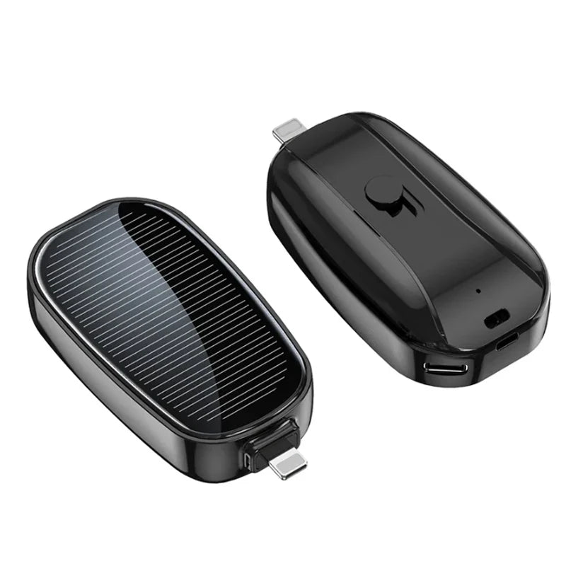 1200mAh Solar Power Bank Portable Charging Poverbank External Battery Charger Fast Charging Powerbank Keychain For Xiaomi TYPE C