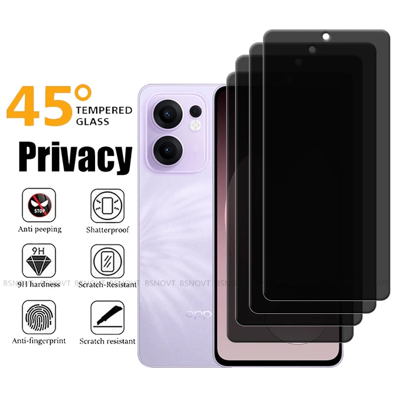 4/3/2/1Pcs For Reno 13F Glass OPPO Reno 13F Tempered Glass 9H Protective Cover Privacy Anti-Spy Glue Screen Protector Reno 13F