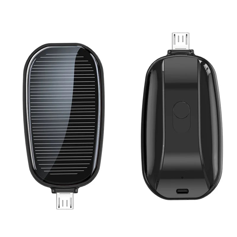1200mAh Solar Power Bank Portable Charging Poverbank External Battery Charger Fast Charging Powerbank Keychain For Xiaomi TYPE C