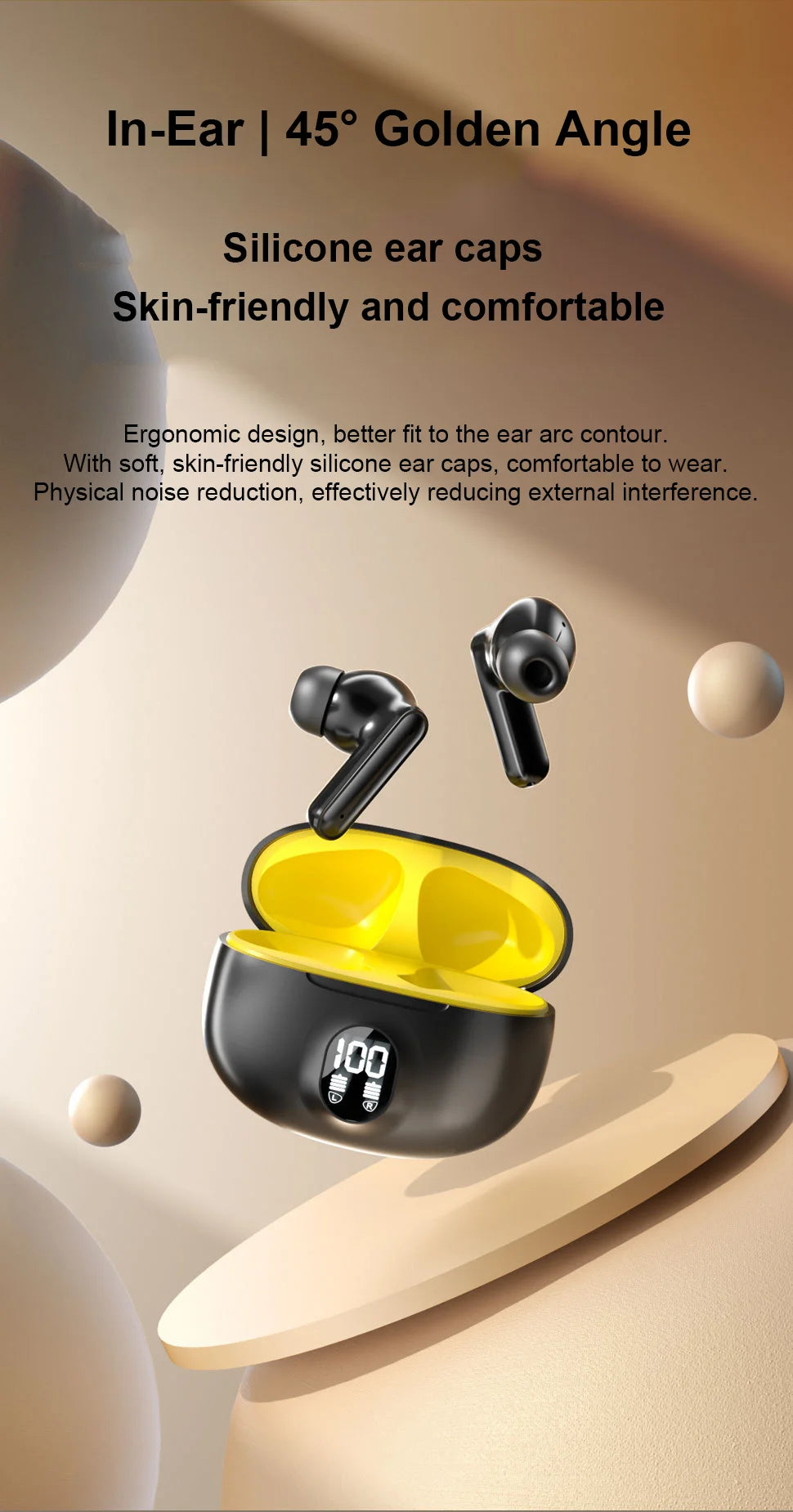Bluetooth Earphone Wireless Headphone Widely compatible HiFi Stereo Headsets Noise Cancelling Earbuds For Xiaomi Lenovo Air ipad