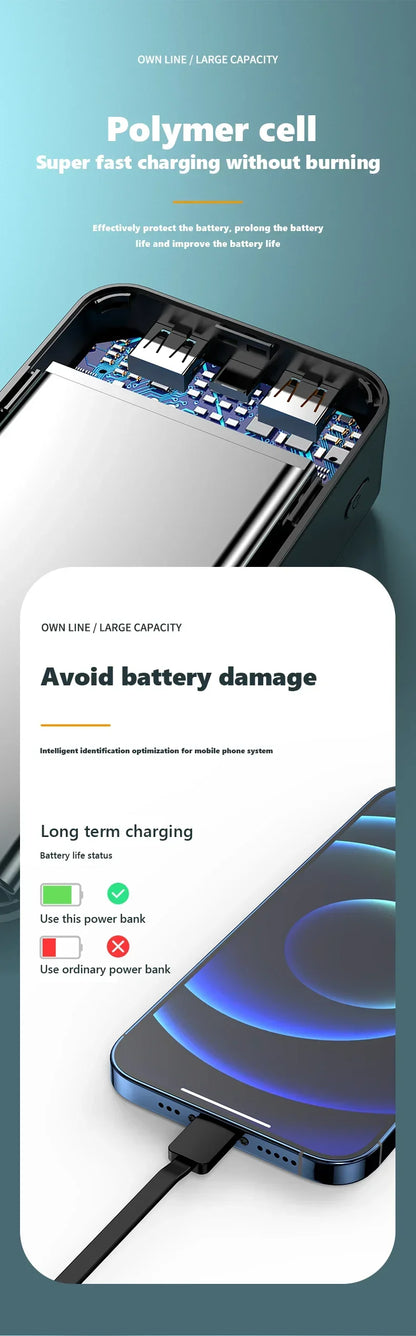 Power Bank 100000mAh with 22.5W PD Fast Charging Powerbank Portable Battery Charger PoverBank for IPhone Xiaomi Huawei