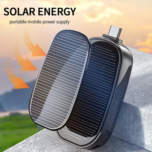 1200mAh Solar Power Bank Portable Charging Poverbank External Battery Charger Fast Charging Powerbank Keychain For Xiaomi TYPE C