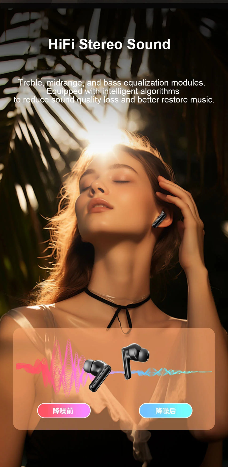 Bluetooth Earphone Wireless Headphone Widely compatible HiFi Stereo Headsets Noise Cancelling Earbuds For Xiaomi Lenovo Air ipad