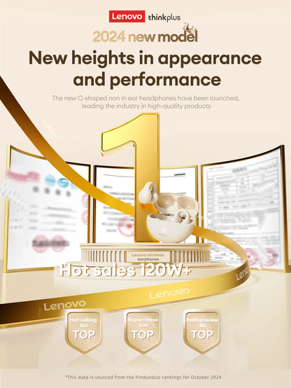 Lenovo LP25 OWS Bluetooth 5.4 Wireless Earphone Long Battery Life Headset Noise Canceling Gaming Headphones HIFI Stereo With Mic