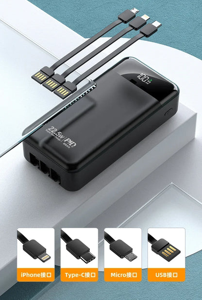 Power Bank 100000mAh with 22.5W PD Fast Charging Powerbank Portable Battery Charger PoverBank for IPhone Xiaomi Huawei