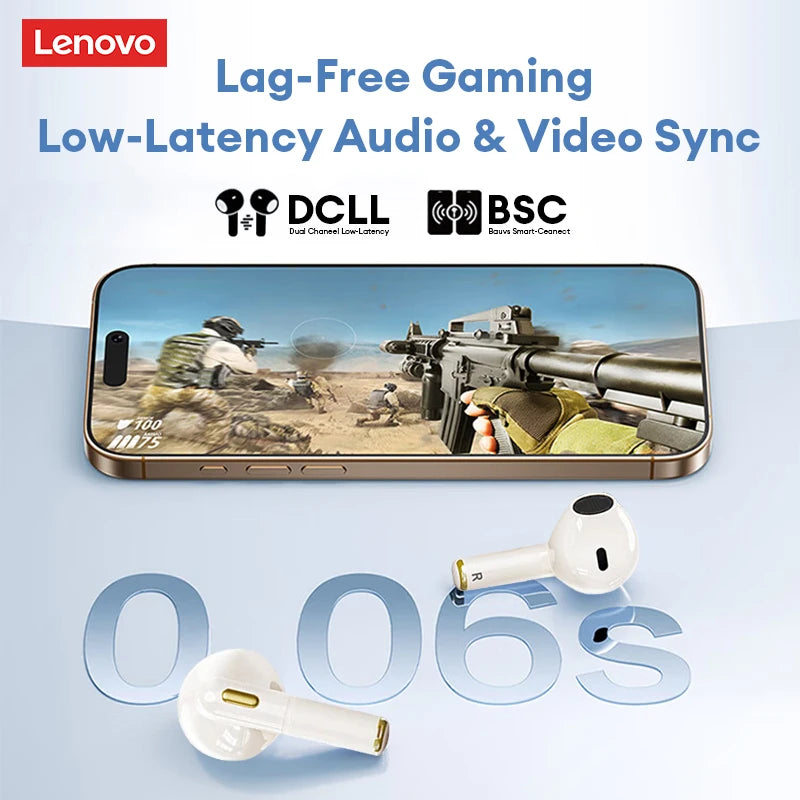 Original Lenovo LP22 Pro Wireless Bluetooth Headphones True For Stereo Sport Game TWS Earbuds In Ear With Mic Touch Headset New