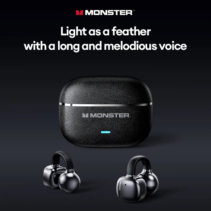 Monster MQT65 OWS Bluetooth 6.0 Earphones IP5X Waterproof Sports Wireless Headphones Noise Canceling HD Call Earbuds With Mic