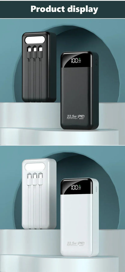 Power Bank 100000mAh with 22.5W PD Fast Charging Powerbank Portable Battery Charger PoverBank for IPhone Xiaomi Huawei