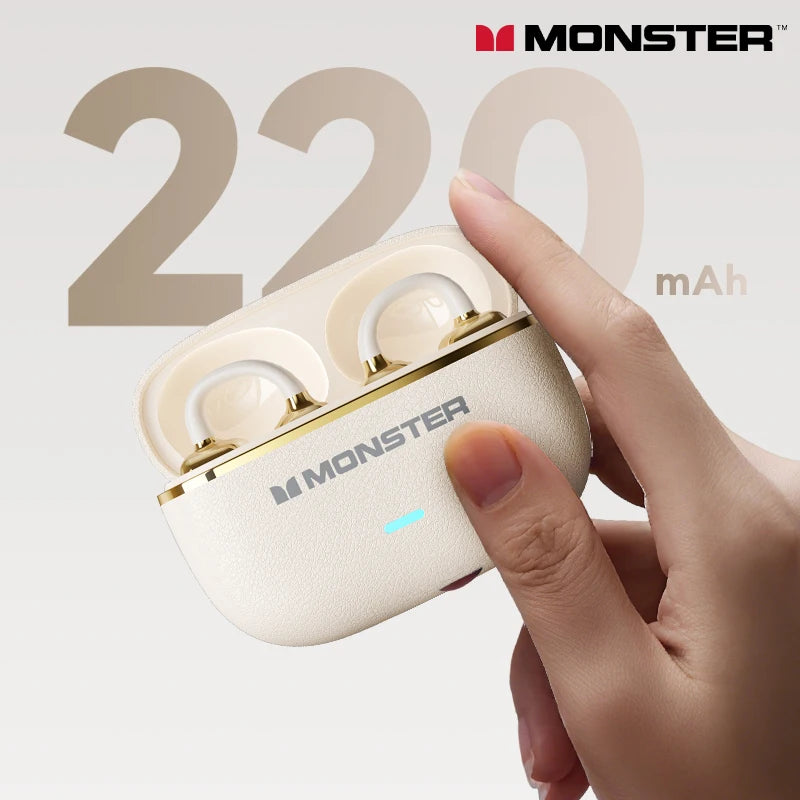 Monster MQT65 OWS Bluetooth 6.0 Earphones IP5X Waterproof Sports Wireless Headphones Noise Canceling HD Call Earbuds With Mic