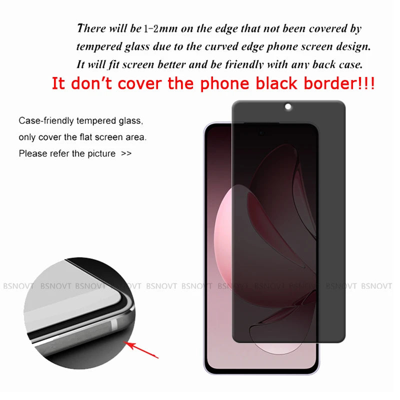 4/3/2/1Pcs For Reno 13F Glass OPPO Reno 13F Tempered Glass 9H Protective Cover Privacy Anti-Spy Glue Screen Protector Reno 13F