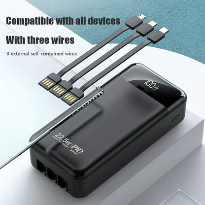 Power Bank 100000mAh with 22.5W PD Fast Charging Powerbank Portable Battery Charger PoverBank for IPhone Xiaomi Huawei