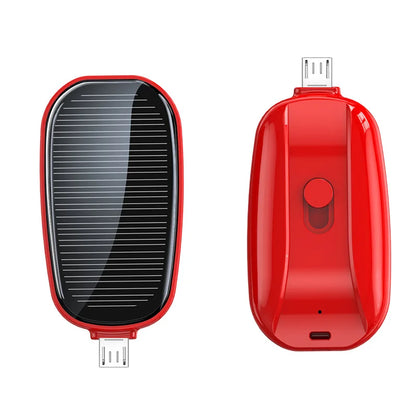 1200mAh Solar Power Bank Portable Charging Poverbank External Battery Charger Fast Charging Powerbank Keychain For Xiaomi TYPE C