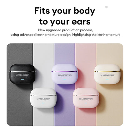 Monster MQT65 OWS Bluetooth 6.0 Earphones IP5X Waterproof Sports Wireless Headphones Noise Canceling HD Call Earbuds With Mic