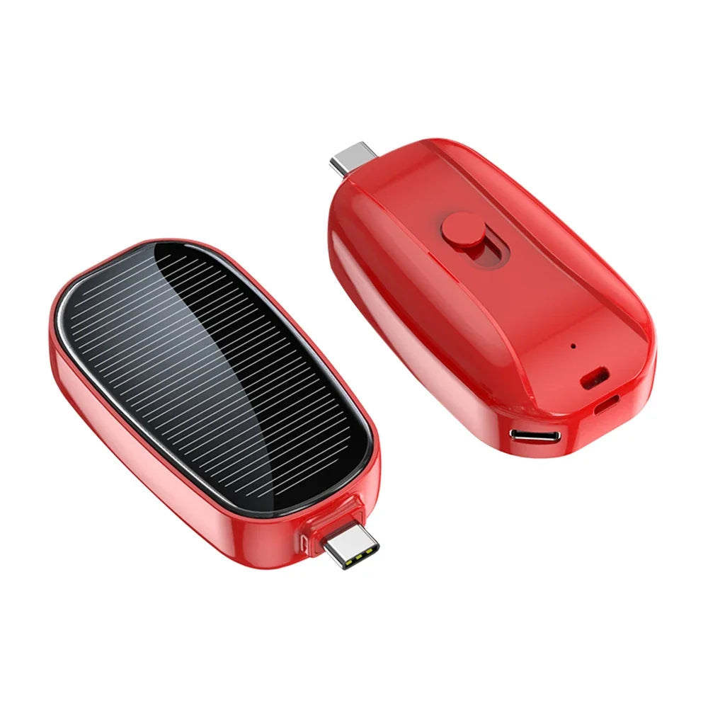 1200mAh Solar Power Bank Portable Charging Poverbank External Battery Charger Fast Charging Powerbank Keychain For Xiaomi TYPE C