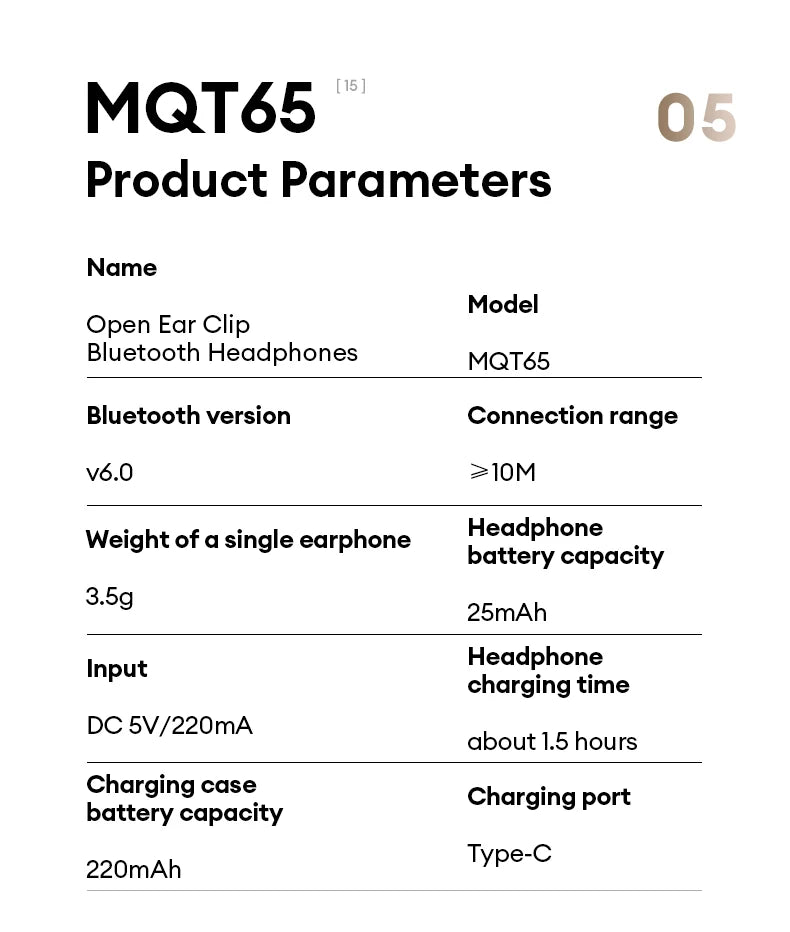 Monster MQT65 OWS Bluetooth 6.0 Earphones IP5X Waterproof Sports Wireless Headphones Noise Canceling HD Call Earbuds With Mic