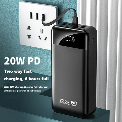 Power Bank 100000mAh with 22.5W PD Fast Charging Powerbank Portable Battery Charger PoverBank for IPhone Xiaomi Huawei