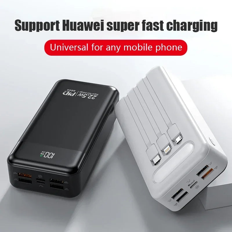Power Bank 100000mAh with 22.5W PD Fast Charging Powerbank Portable Battery Charger PoverBank for IPhone Xiaomi Huawei
