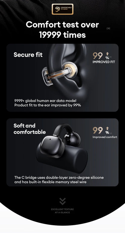 Monster MQT65 OWS Bluetooth 6.0 Earphones IP5X Waterproof Sports Wireless Headphones Noise Canceling HD Call Earbuds With Mic