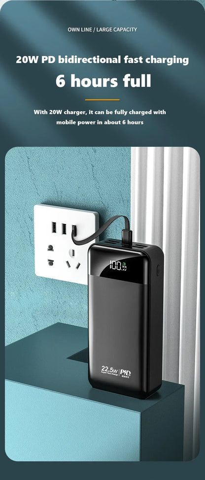 Power Bank 100000mAh with 22.5W PD Fast Charging Powerbank Portable Battery Charger PoverBank for IPhone Xiaomi Huawei